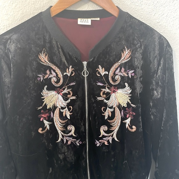 Velvet Embroidered Jacket - Picture 2 of 5